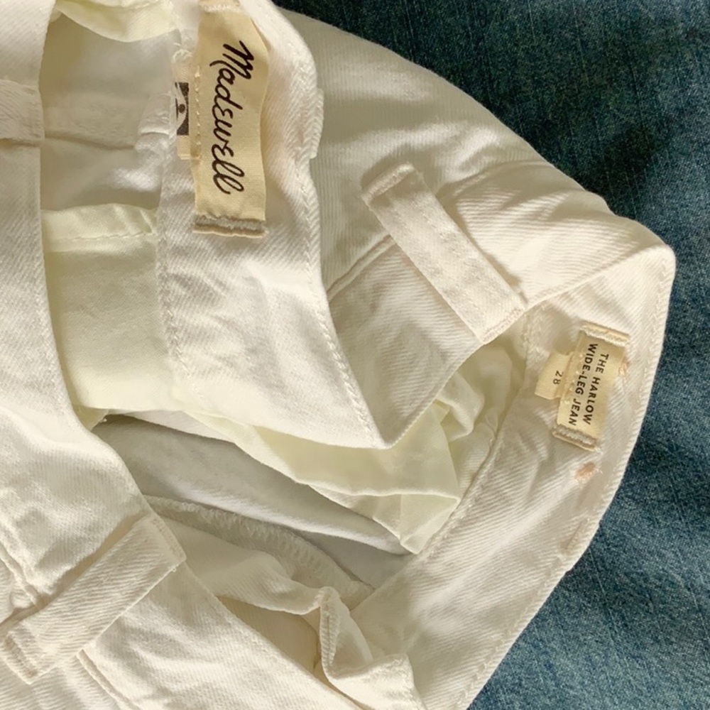 Madewell Off White Jeans The Harlow Wide-Leg 28 Washed Never Worn